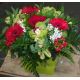 Bouquet rond rouge et vert